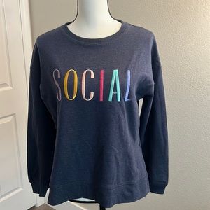 New WildFox Social Navy Sweatshirt